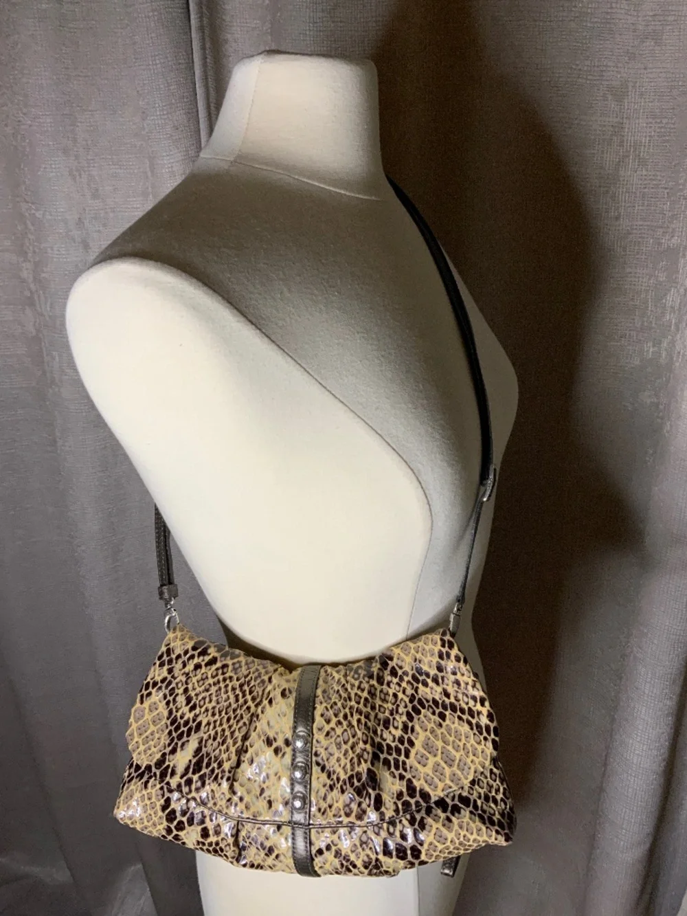 Brighton Faux Snake Skin Adjustable Purse